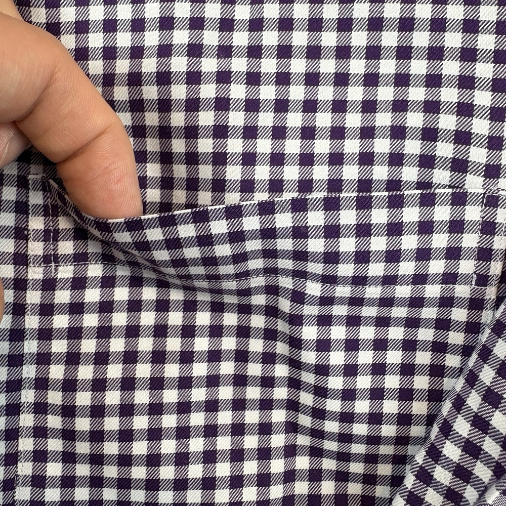 Brooks Brothers Button Down Shirt Mens L‎ Purple Check Regent Oxford Preppy - Picture 5 of 8